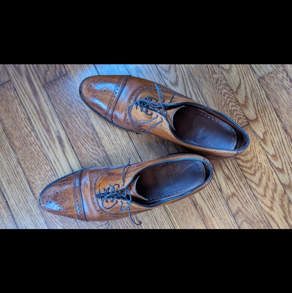 Men's Brooks Brothers Leather Cap Toe Dress Shoe Brown Size 11D - Picture 3 of 9